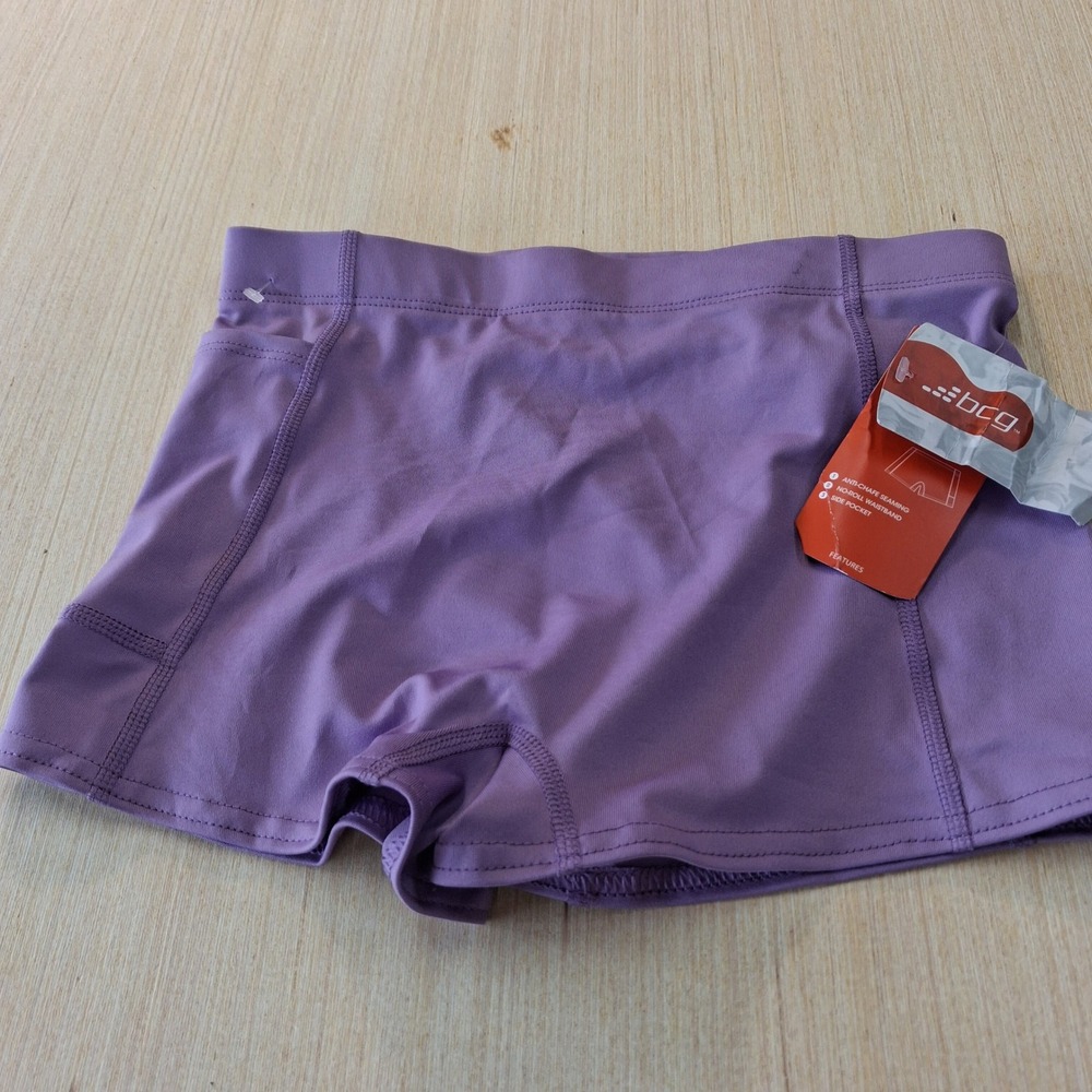 BCG Volley Short Girls M (8-10) Solid Diffused Orchid Side Pocket NEW